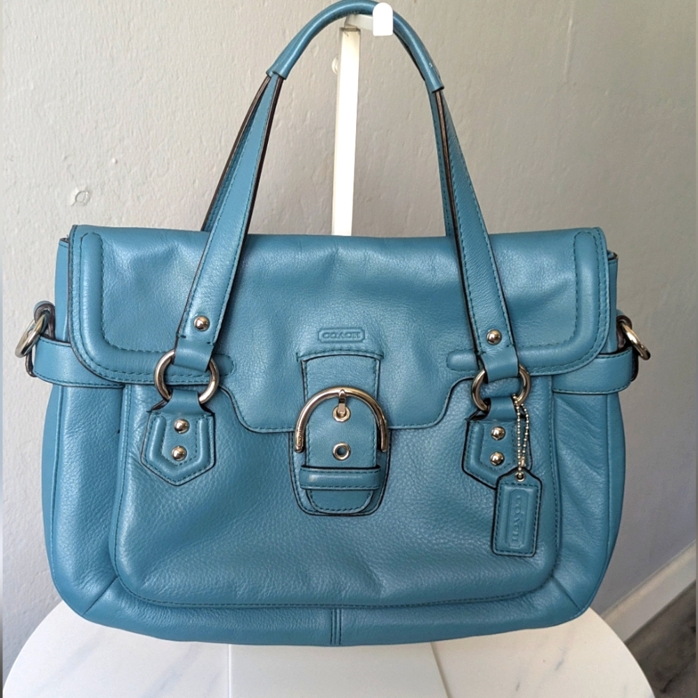 Coach Campbell Eva Satchel Leather Bag.